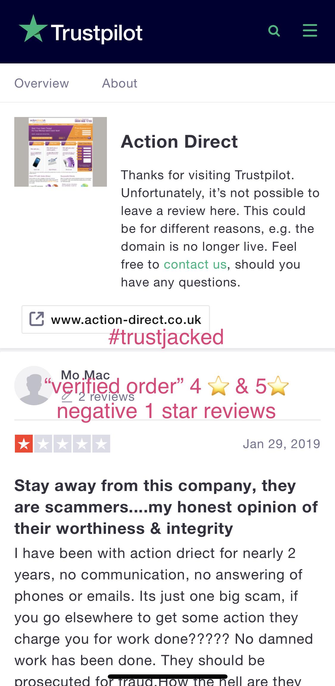 Action Direct reviews on Trustpilot