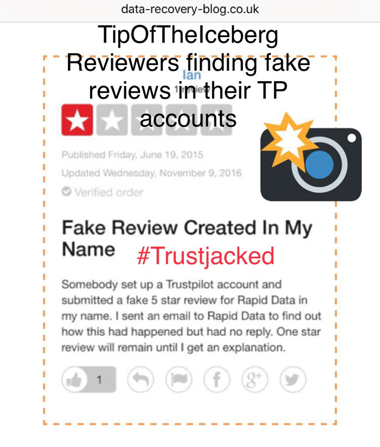 Reviewers finding fake reviews posted in their name